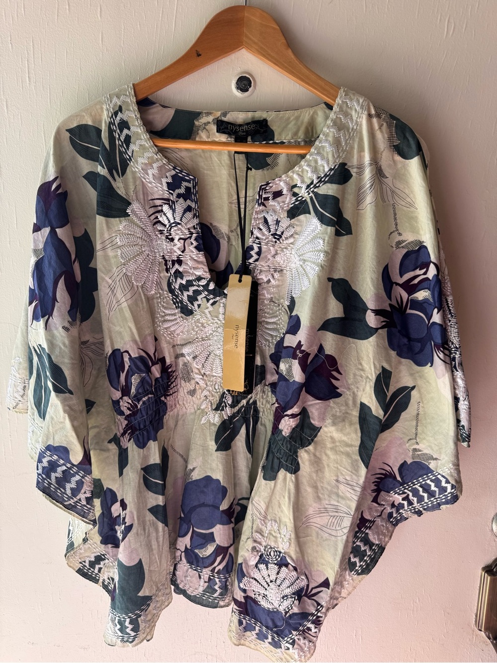 Floral Print Embroidered Women's Kaftan